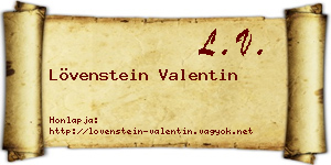 Lövenstein Valentin névjegykártya